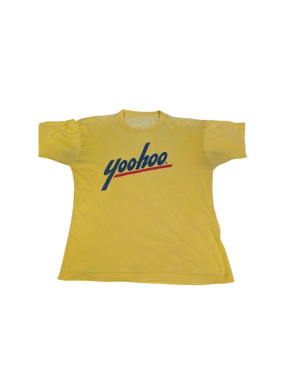 Vintage Yoohoo Logo T Shirt Yellow Thin Soft 80s 90s Promo Graphic Tee